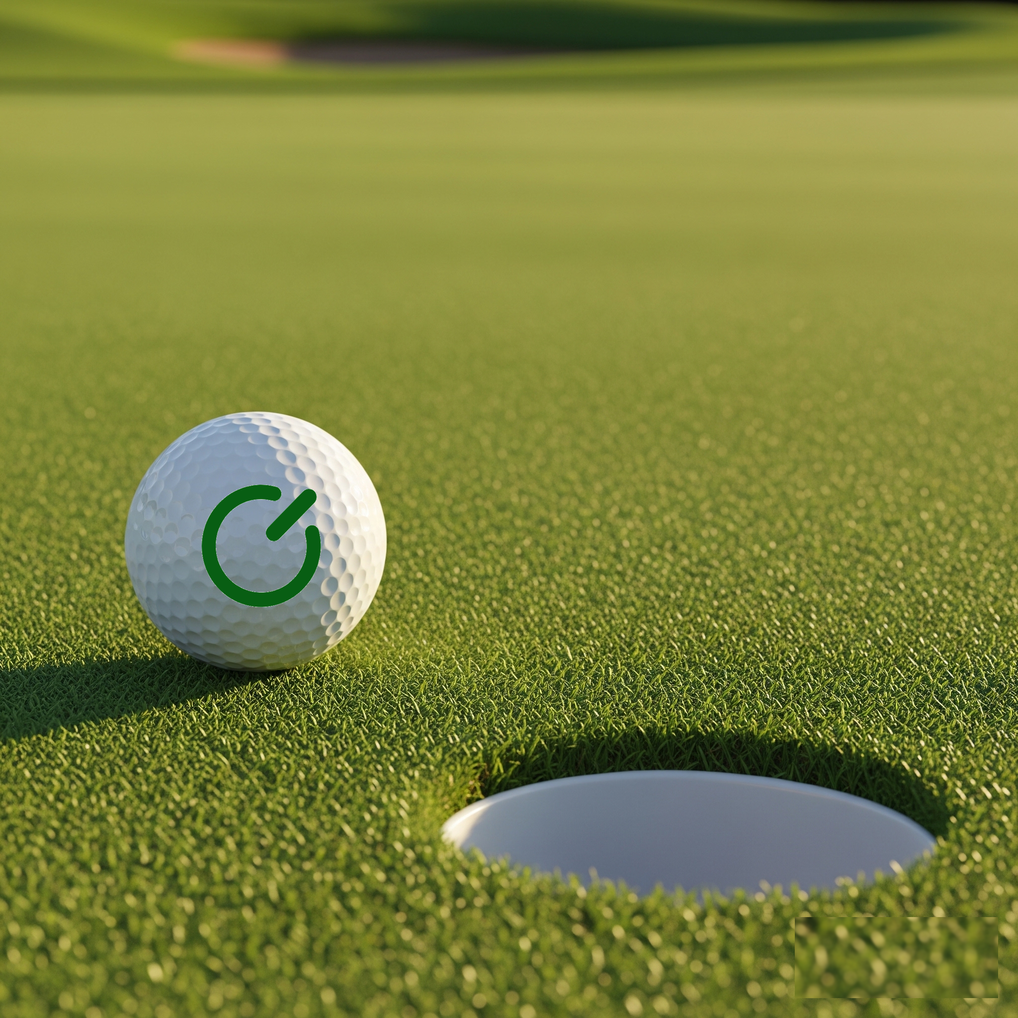 Golf ball on green